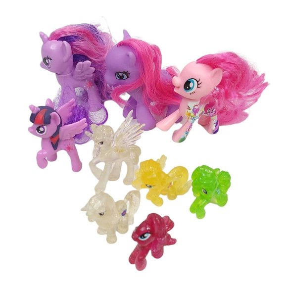 Hasbro My Little Pony Mini Figures Toys Unicorns Wings Lot Of 9 - Picture 2 of 11